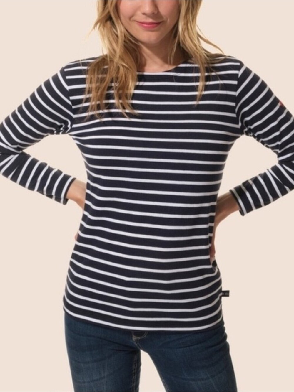 Hublot Striped Long Sleeve Crewneck Top - Navy & White
